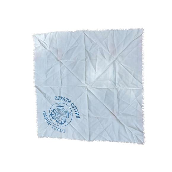 Vintage US Coast Guard Square Scarf Kerchief 27" Stained - Picture 3 of 9